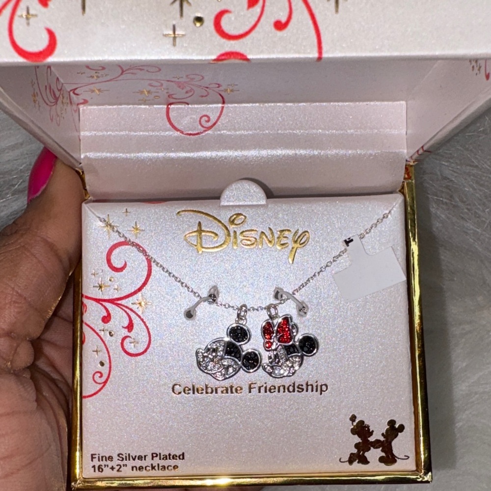 Disney Silver and Black Mickey Mouse Necklace